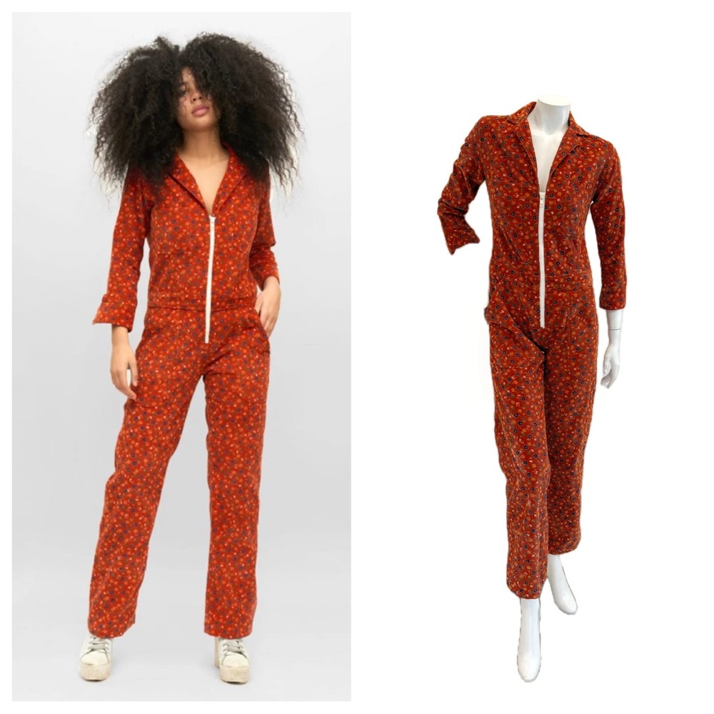 Sabina Floral Corduroy Jumpsuit Small (Fall 2020)